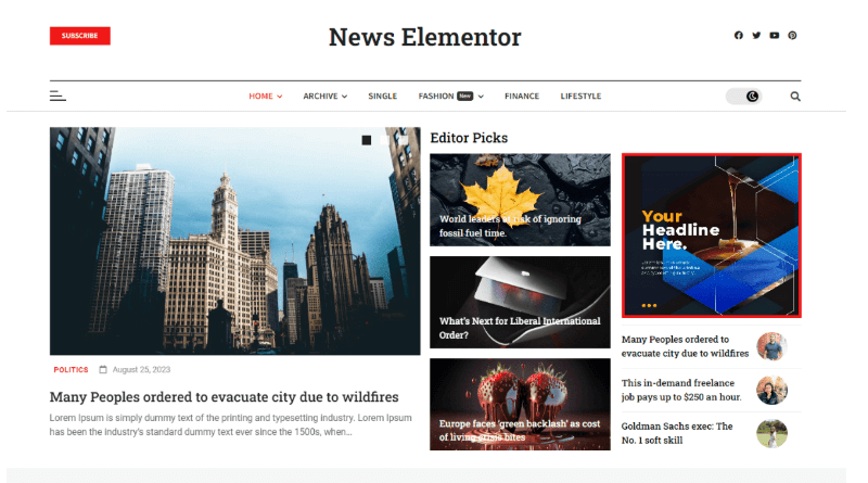 News Elementor