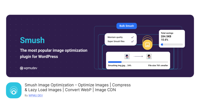 WP Smush website speed optimization plugins