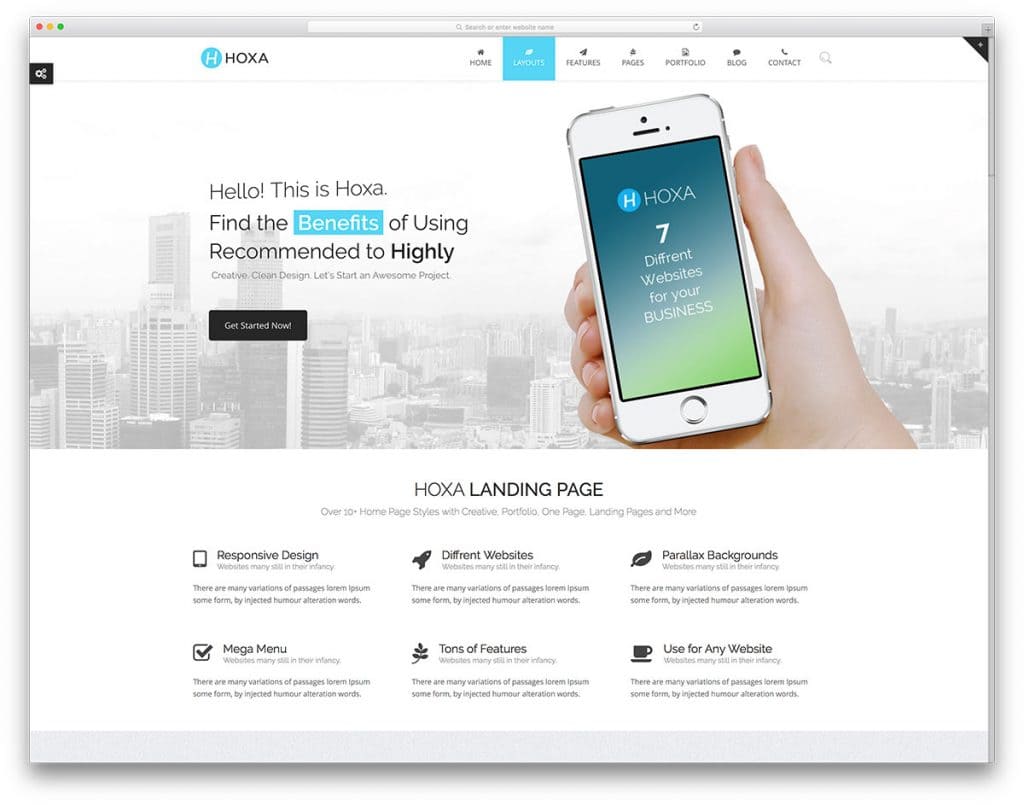 hoxa-simple-landing-page-website-template