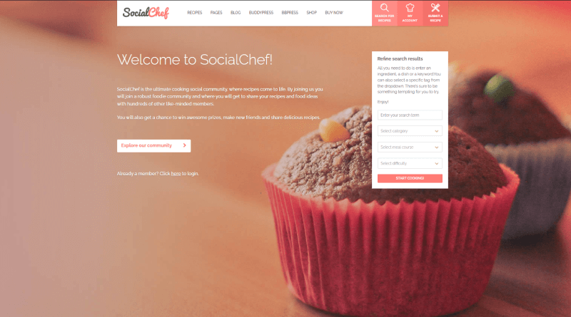 SocialChef: Favorite Social WordPress Templates For Restaurants