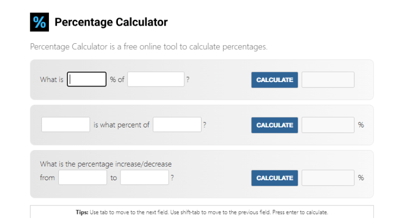 Percentage Calculator